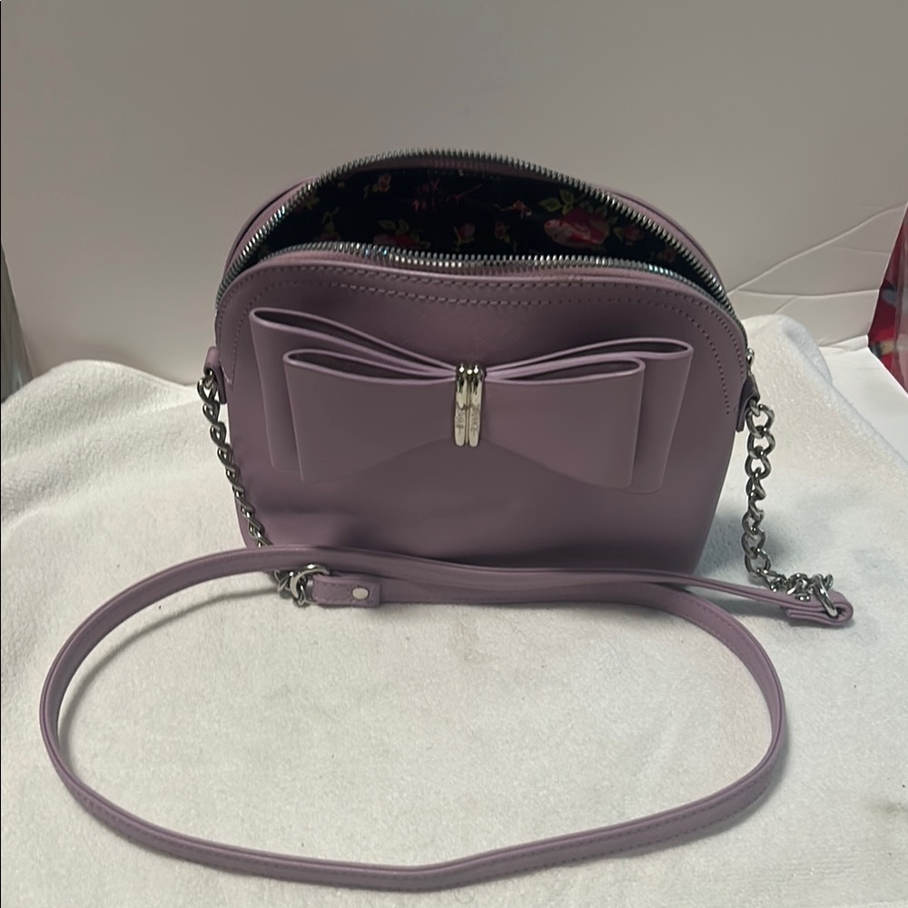 Betsey Johnson Purple Bow Crossbody Bag